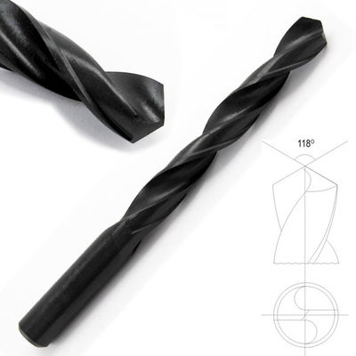 DIN338 HSS Boren Rechte Schacht Zwart Oxide 118 Graden Punt