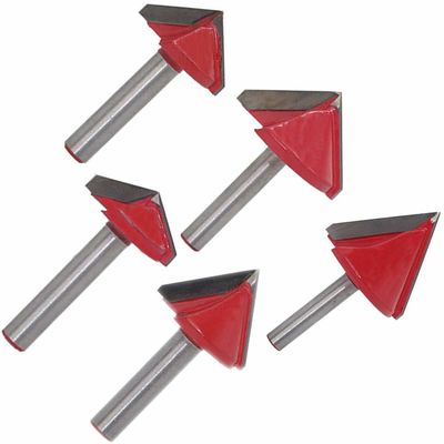 V-groove routerbits met koolstofpunten voor hout-plasticaluminium