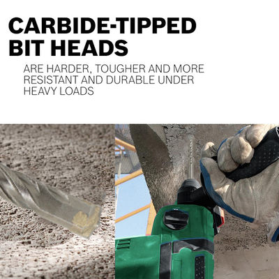 Carbide-centrische steenboor met enkele punt, 4 fluiten