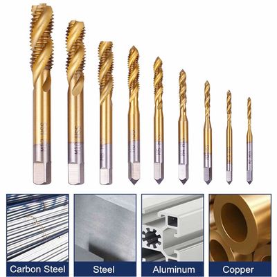 M12 Titaniumcoated Spiral Flute HSS Machine Taps DIN371