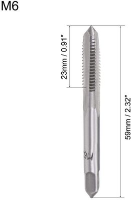 HSS M6 Handtap Straight Flute 1 Pitch Metric Thread