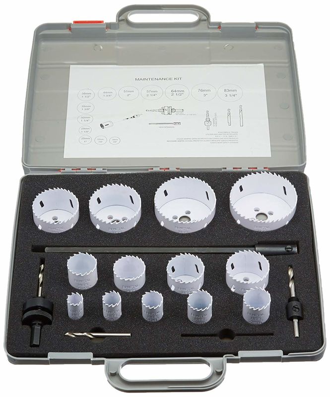 Bi-Metal Hole Saw Kit 18pc met ABS Case voor het snijden van metaal