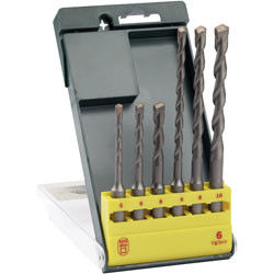 6PCS SDS plus het Beetje van de Hamerboor met Rechte Getipte Sandblated wordt geplaatst die