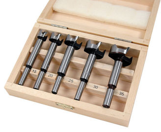 Helder Gebeëindigd die de Boorbeetje van 5pcs Forstner voor Hoog Het Koolstofstaalmateriaal van het Deurslot wordt geplaatst