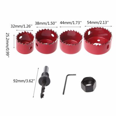 6 stuks koolstofstaal gatzaag voor houtbewerking 32-54 mm